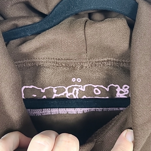 NEW Sp5der Worldwide Coffee Angel Number 555 Web Hoodie Size S - Picture 3 of 4